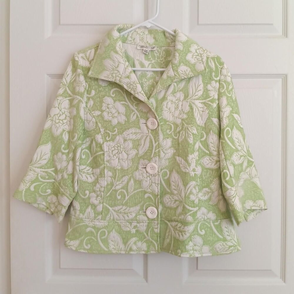 Cottagecore Coldwater Creek  Vintage Floral Tapestry Jacket Size 10P